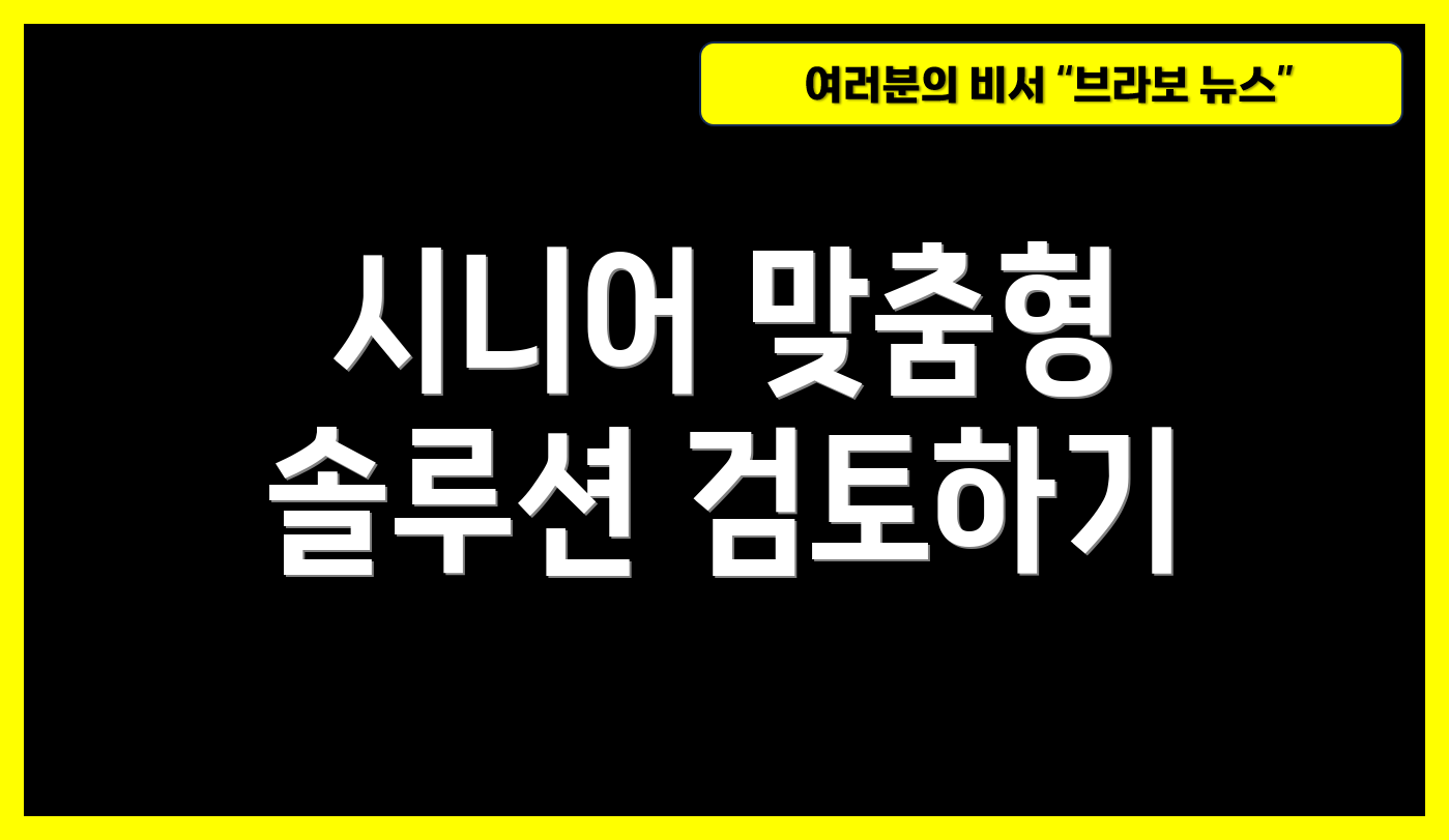 시니어 맞춤형 솔루션 검토하기