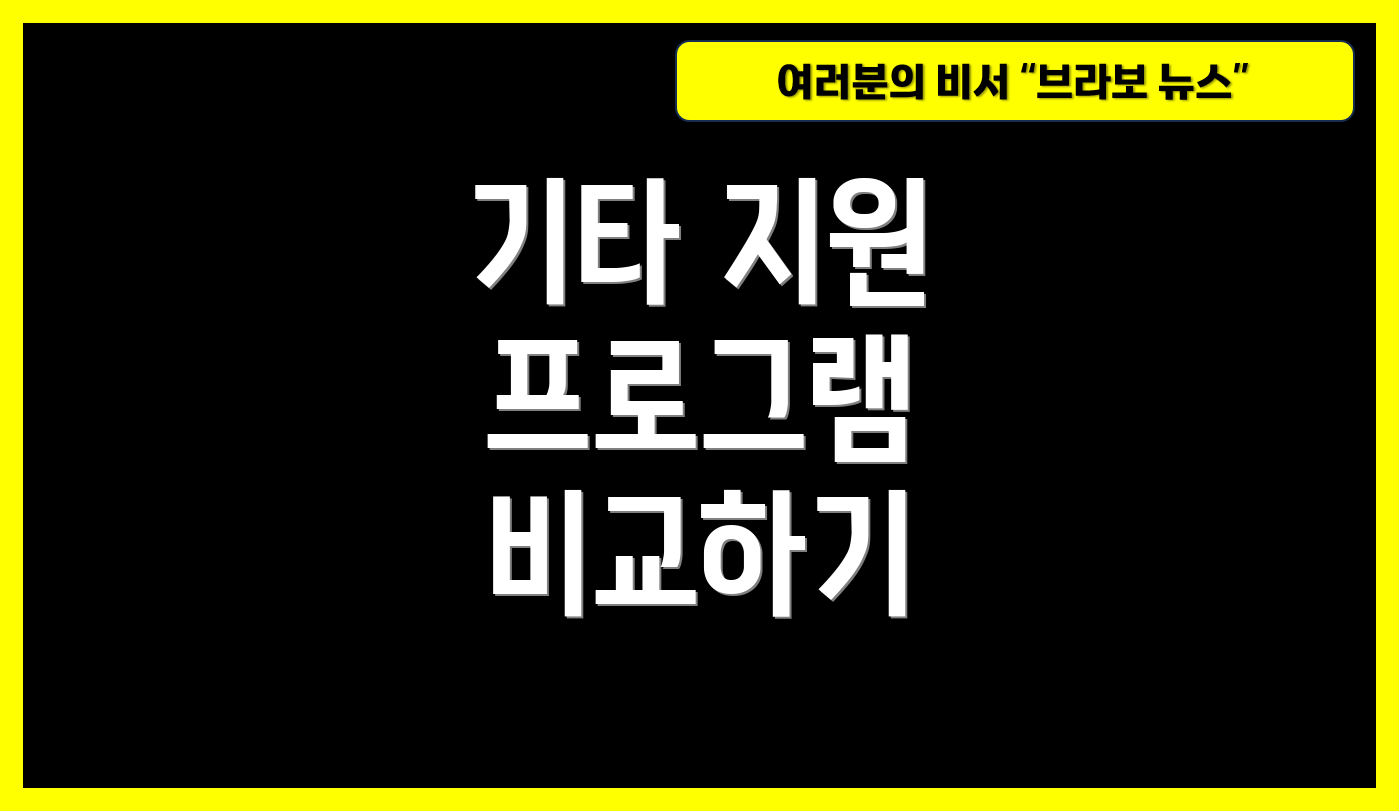 기타 지원 프로그램 비교하기