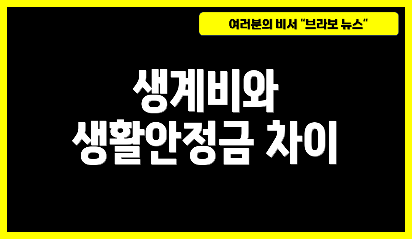 생계비와 생활안정금 차이