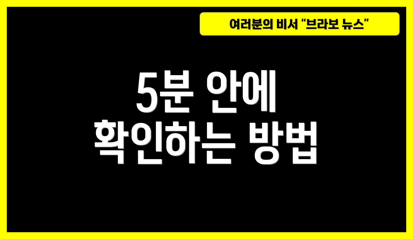 5분 안에 확인하는 방법