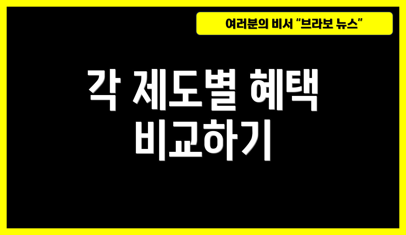 각 제도별 혜택 비교하기