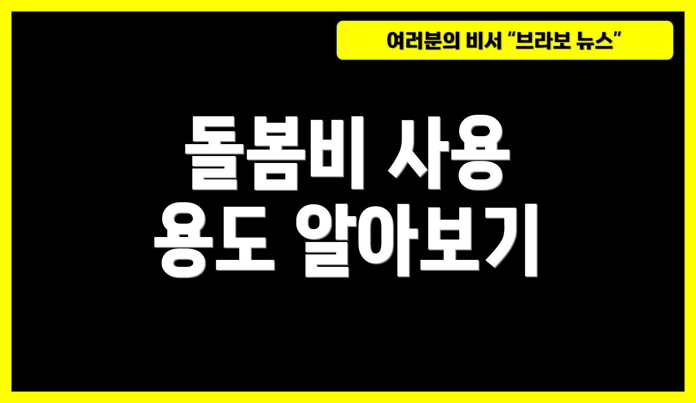 돌봄비 사용 용도 알아보기