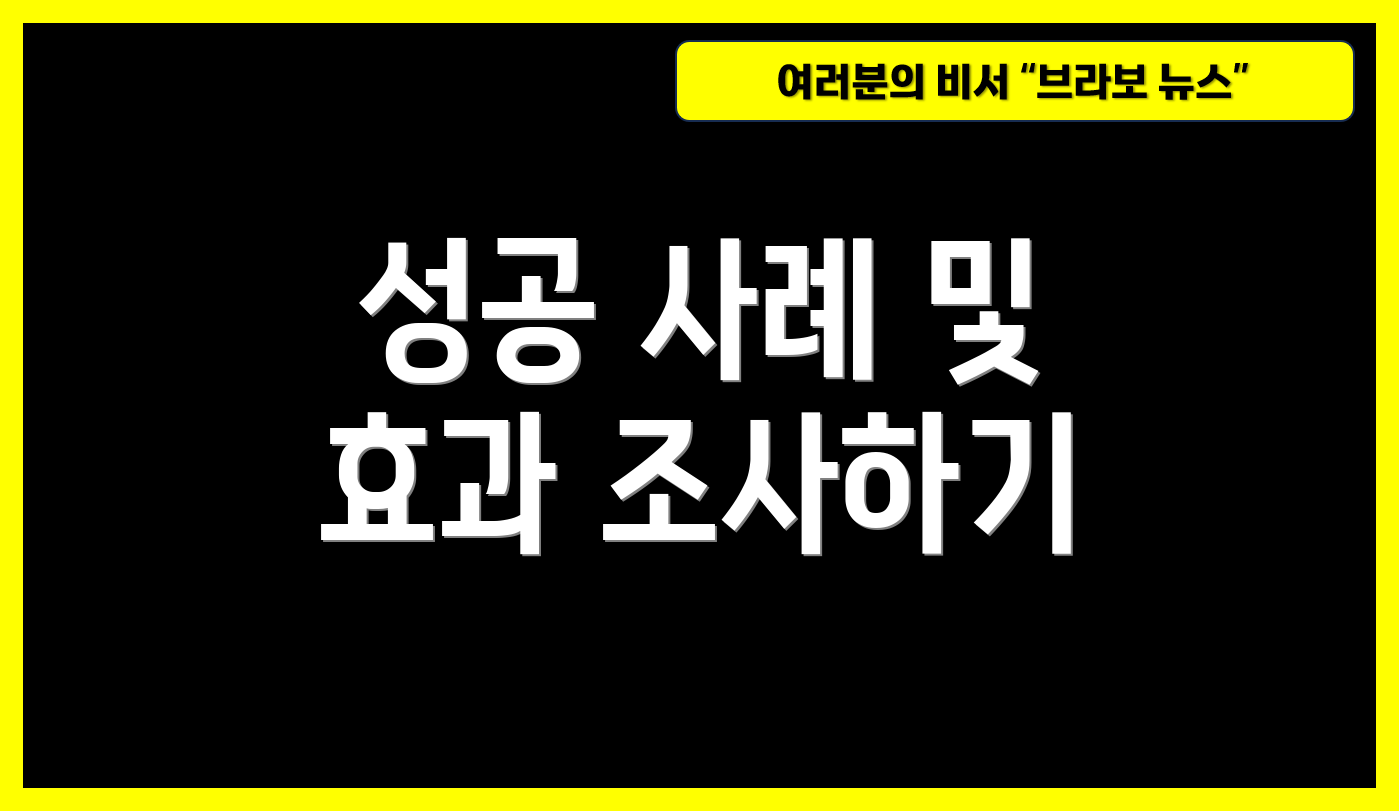 성공 사례 및 효과 조사하기