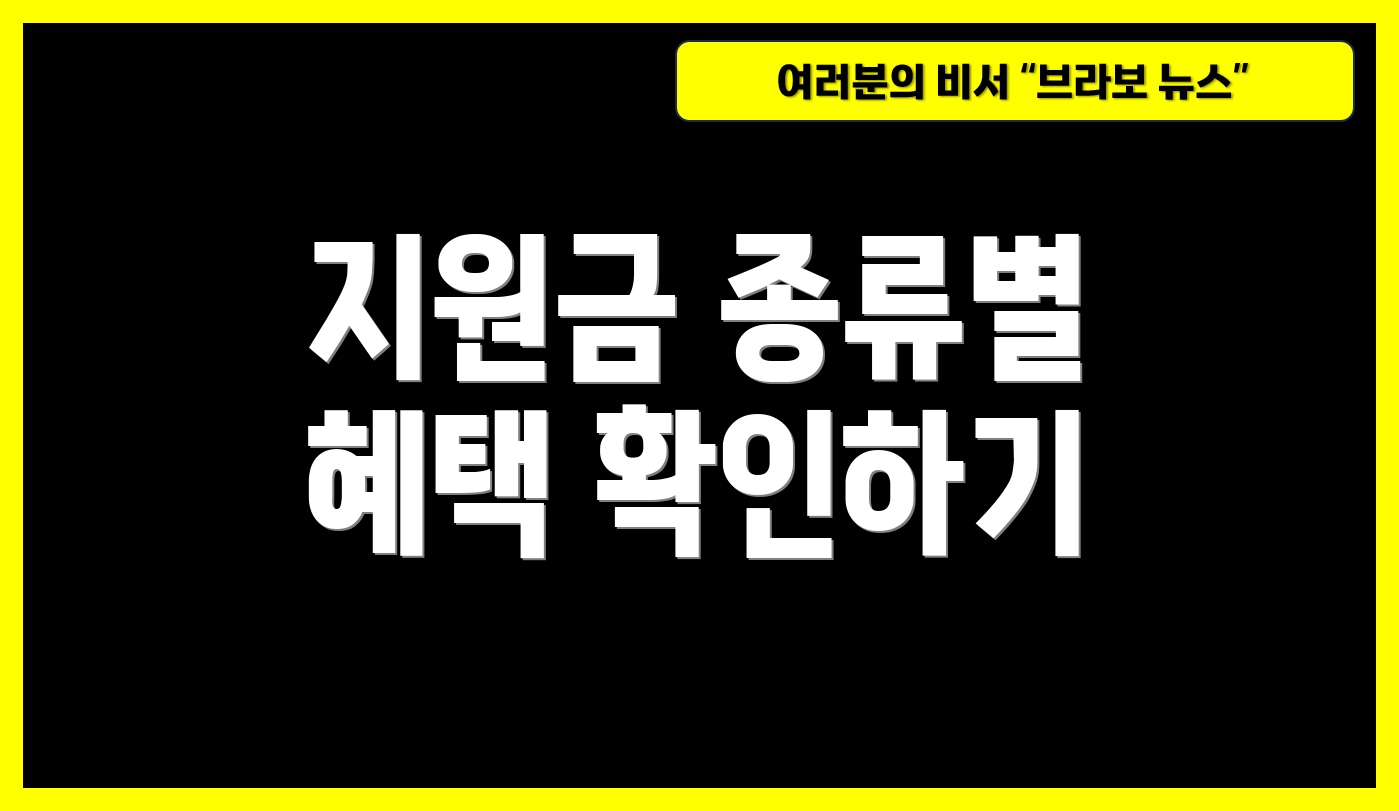 지원금 종류별 혜택 확인하기