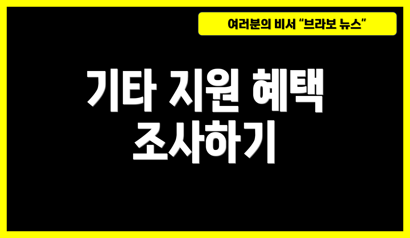 기타 지원 혜택 조사하기