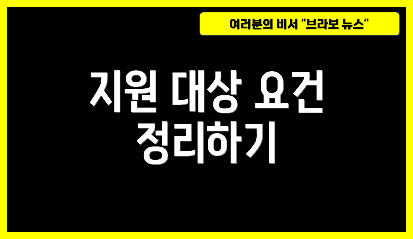 지원 대상 요건 정리하기