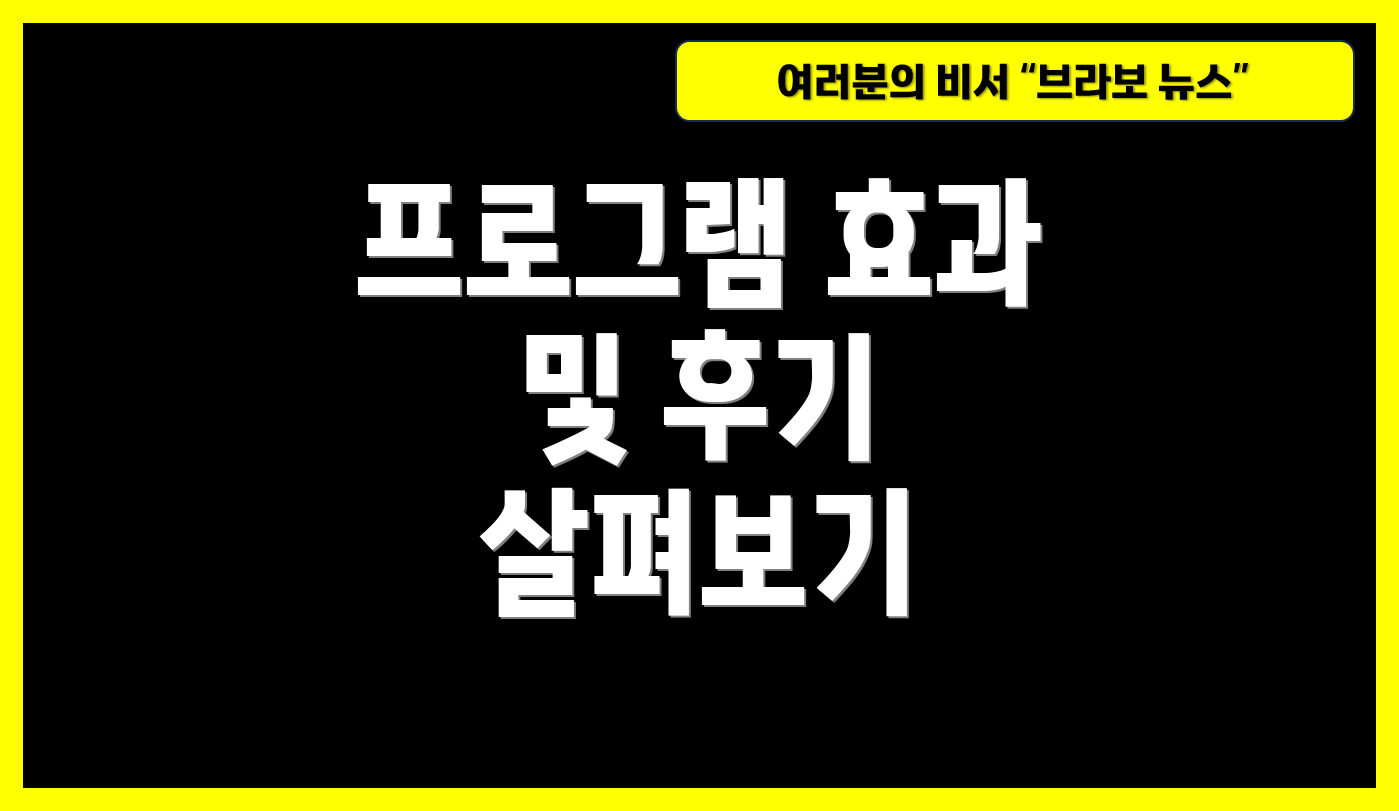 프로그램 효과 및 후기 살펴보기
