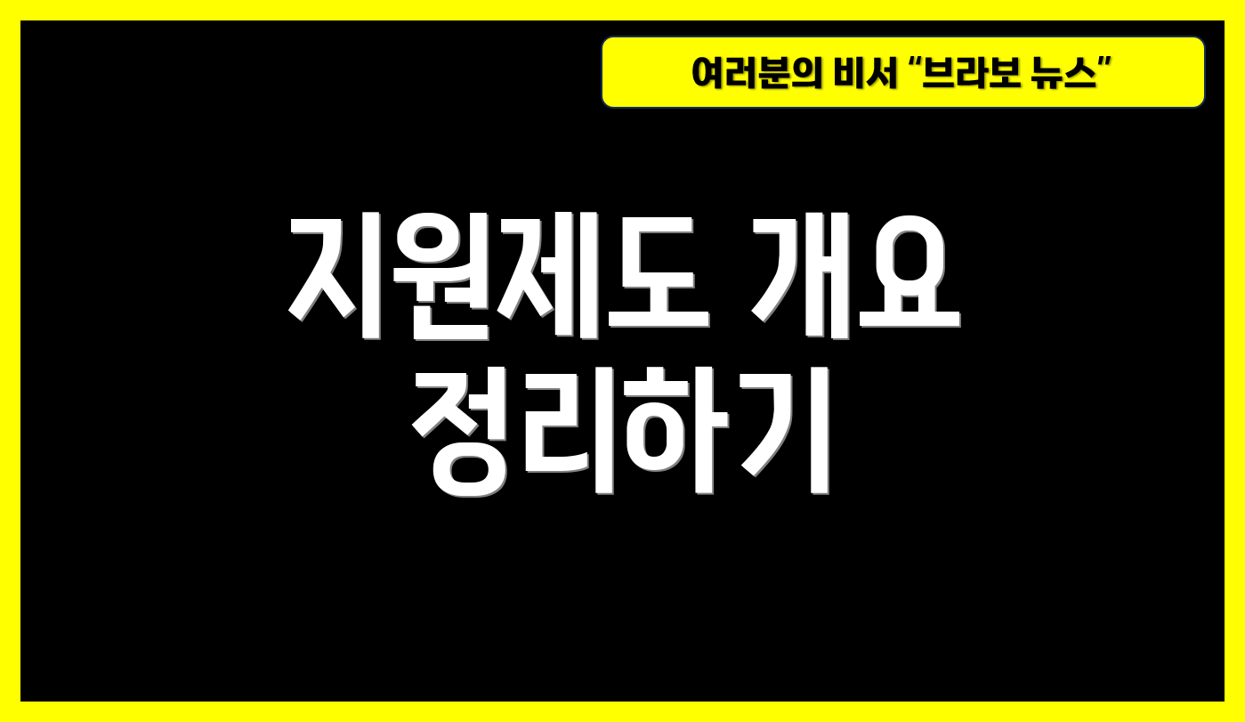 지원제도 개요 정리하기