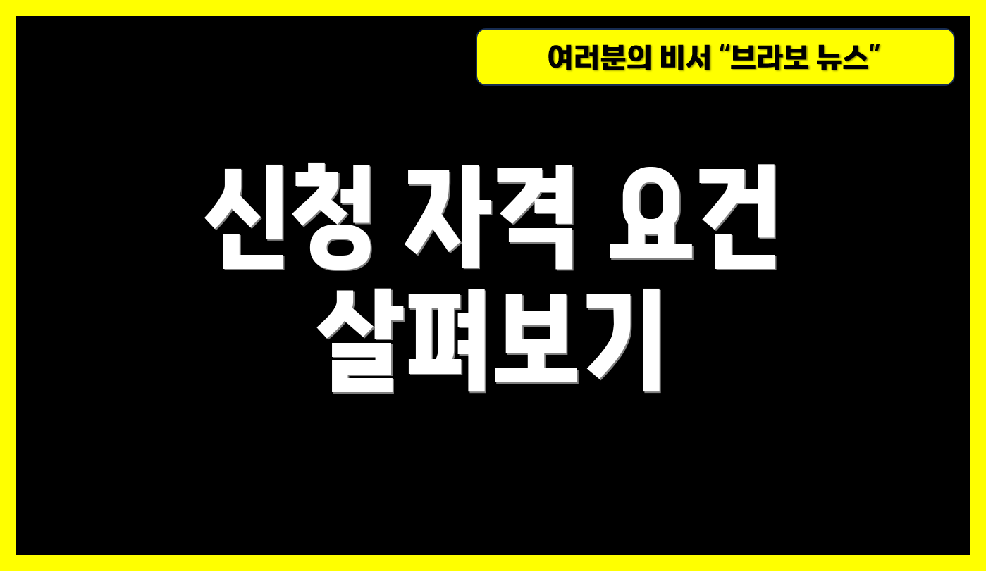 신청 자격 요건 살펴보기