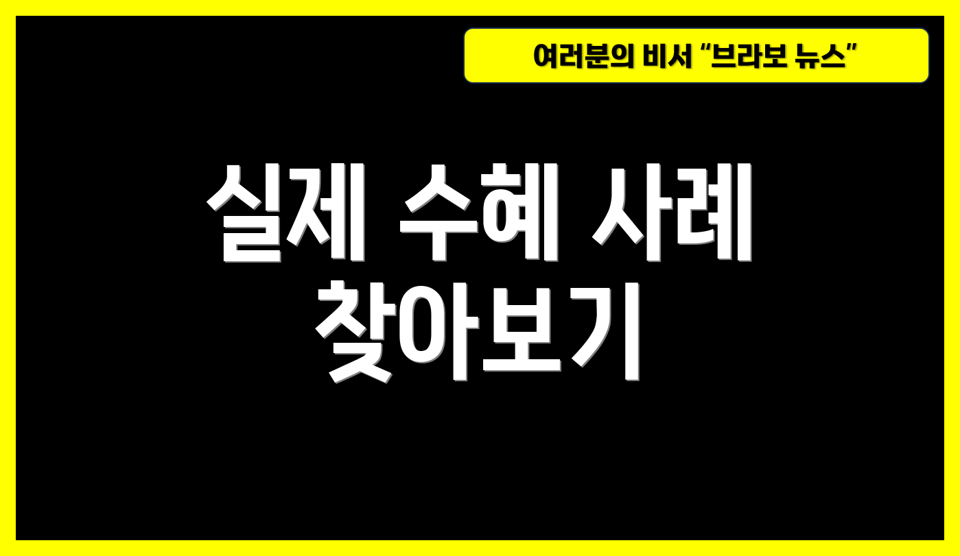 실제 수혜 사례 찾아보기