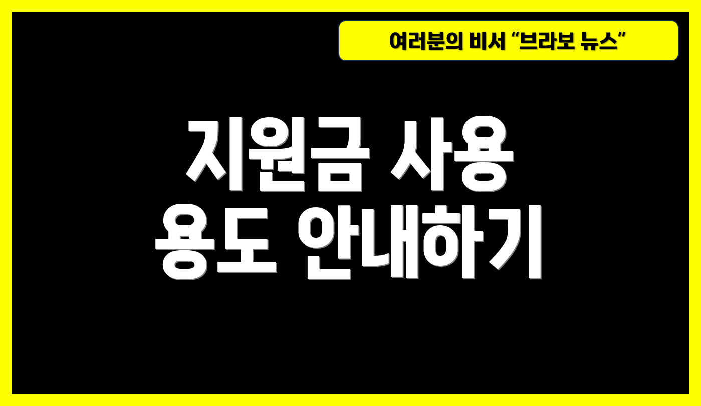 지원금 사용 용도 안내하기