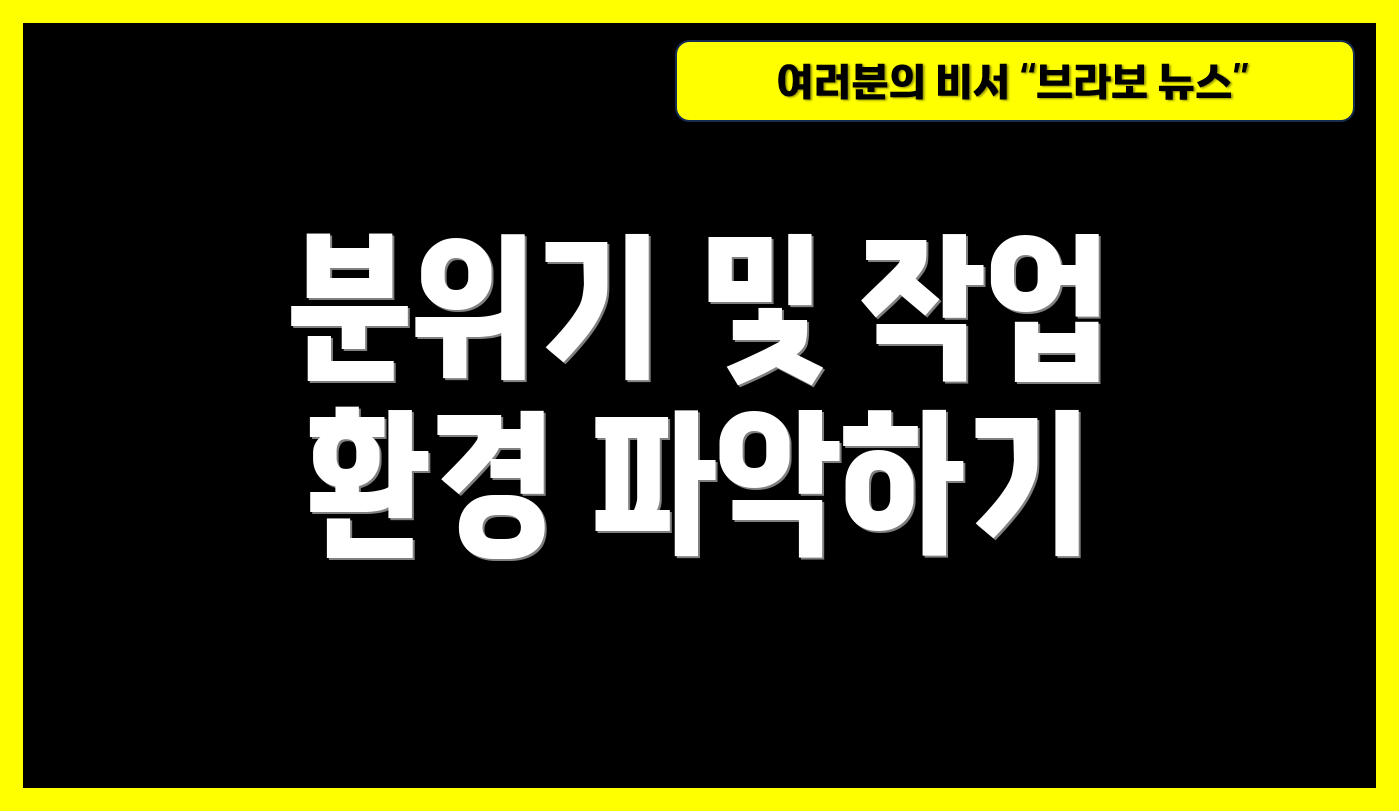 분위기 및 작업 환경 파악하기