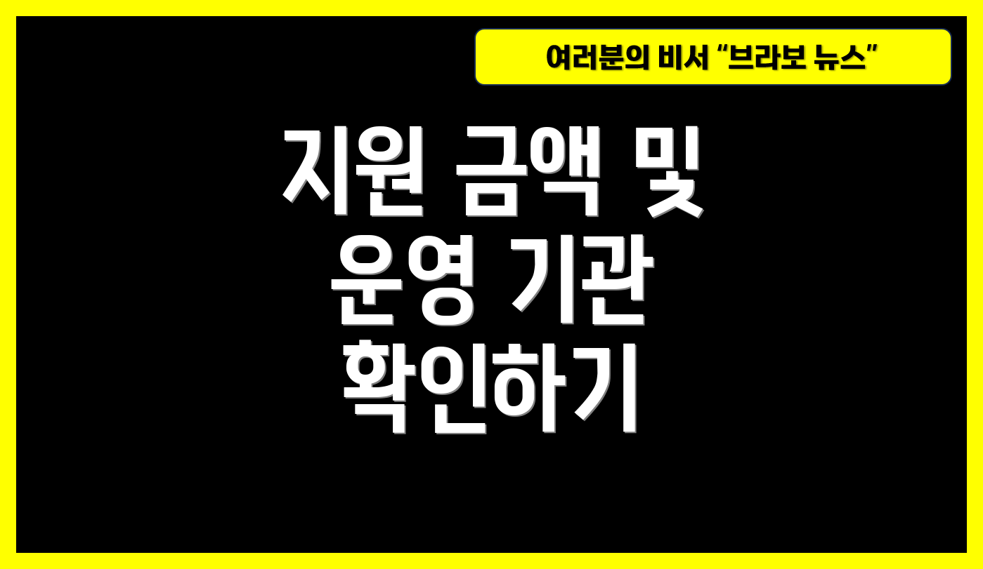 지원 금액 및 운영 기관 확인하기