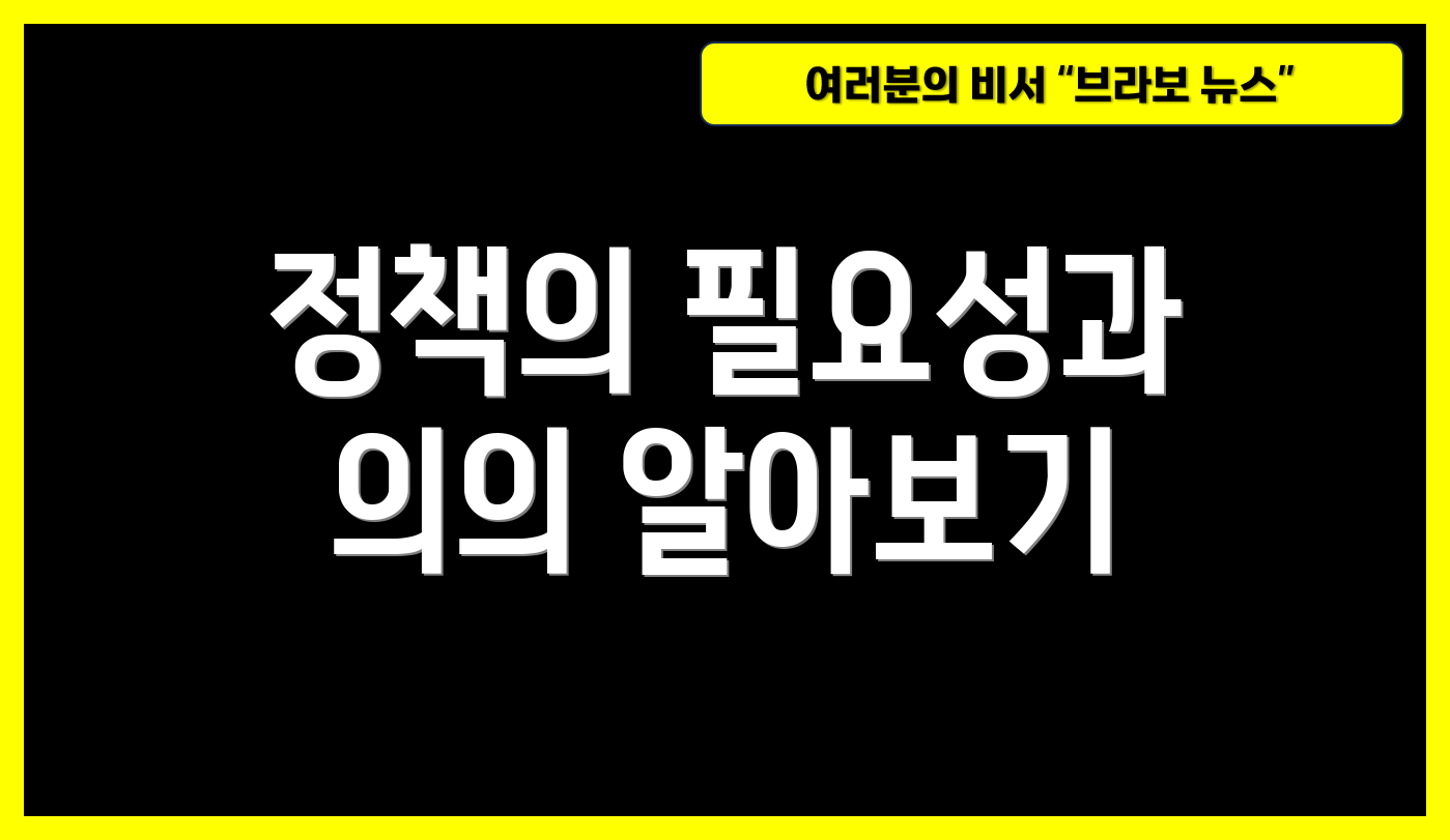 정책의 필요성과 의의 알아보기