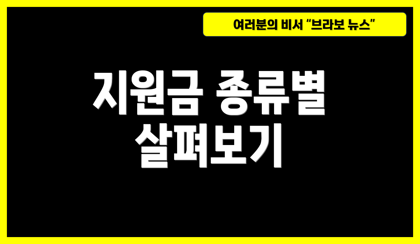 지원금 종류별 살펴보기
