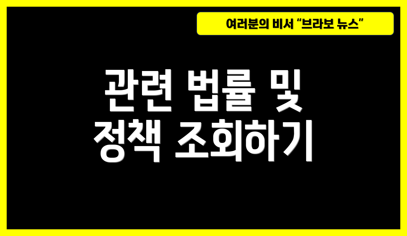 관련 법률 및 정책 조회하기