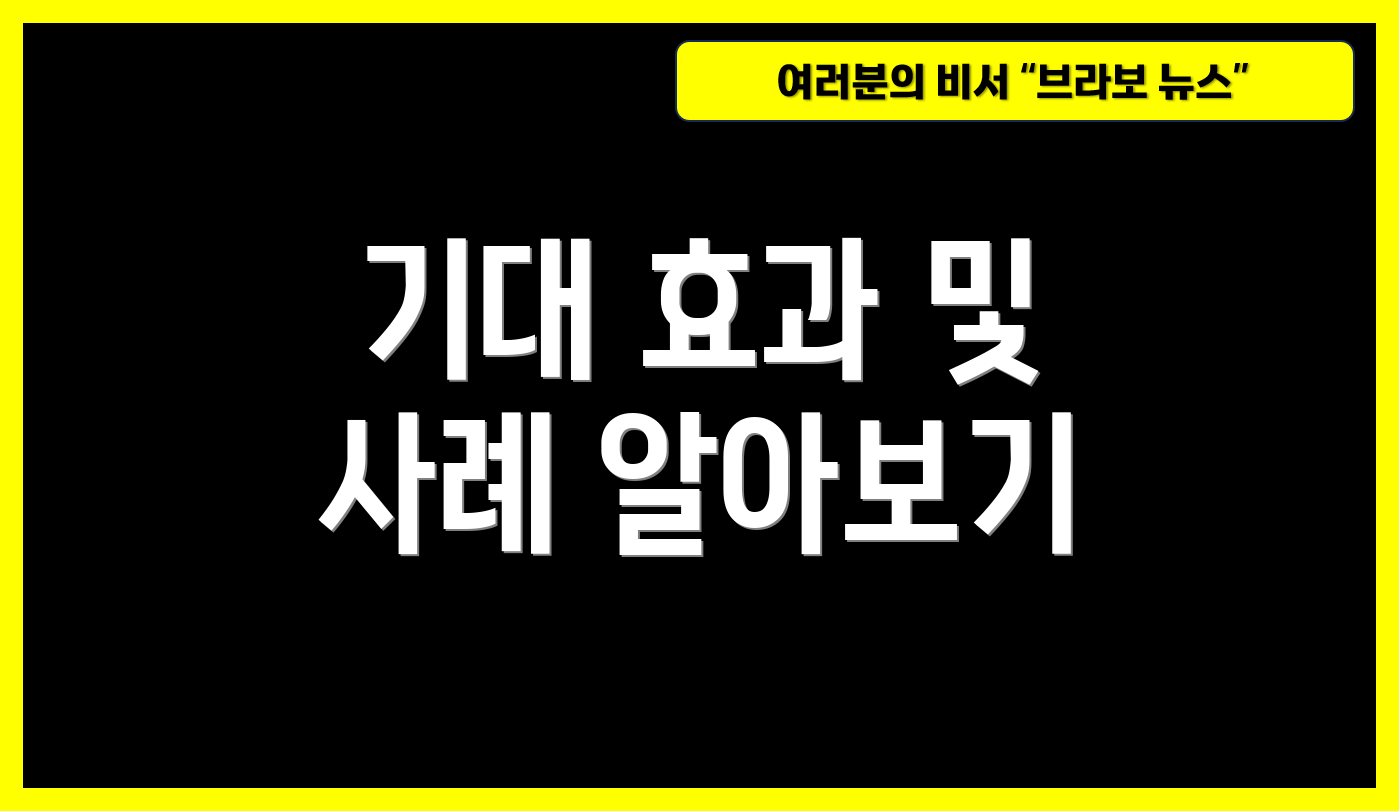 기대 효과 및 사례 알아보기