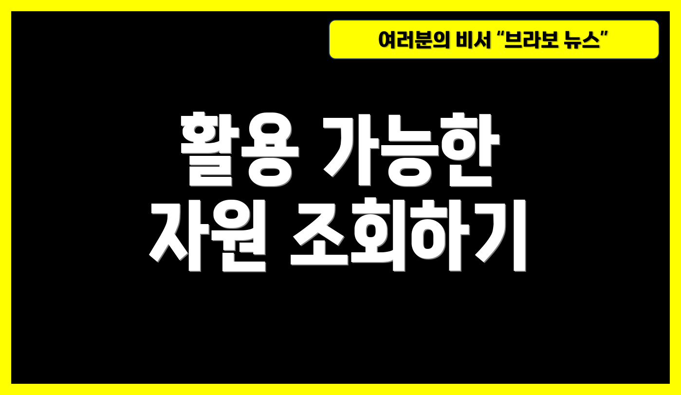 활용 가능한 자원 조회하기