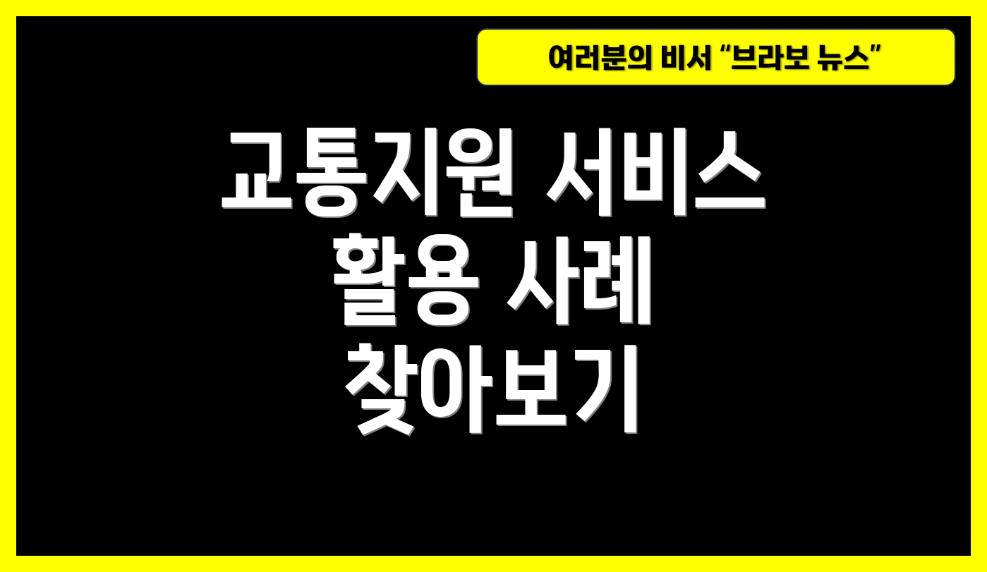 교통지원 서비스 활용 사례 찾아보기