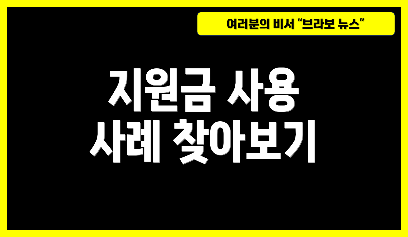 지원금 사용 사례 찾아보기