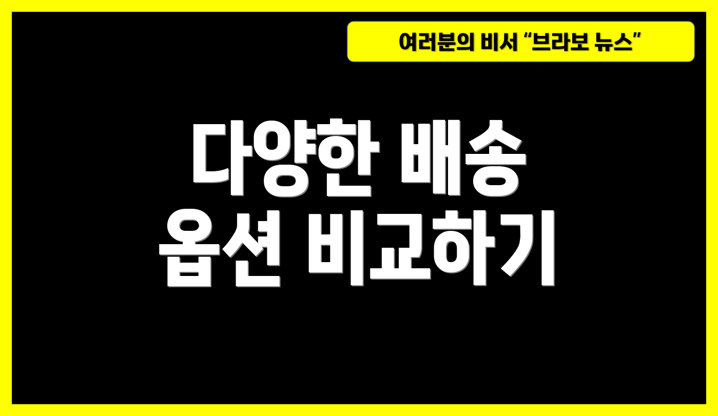 다양한 배송 옵션 비교하기