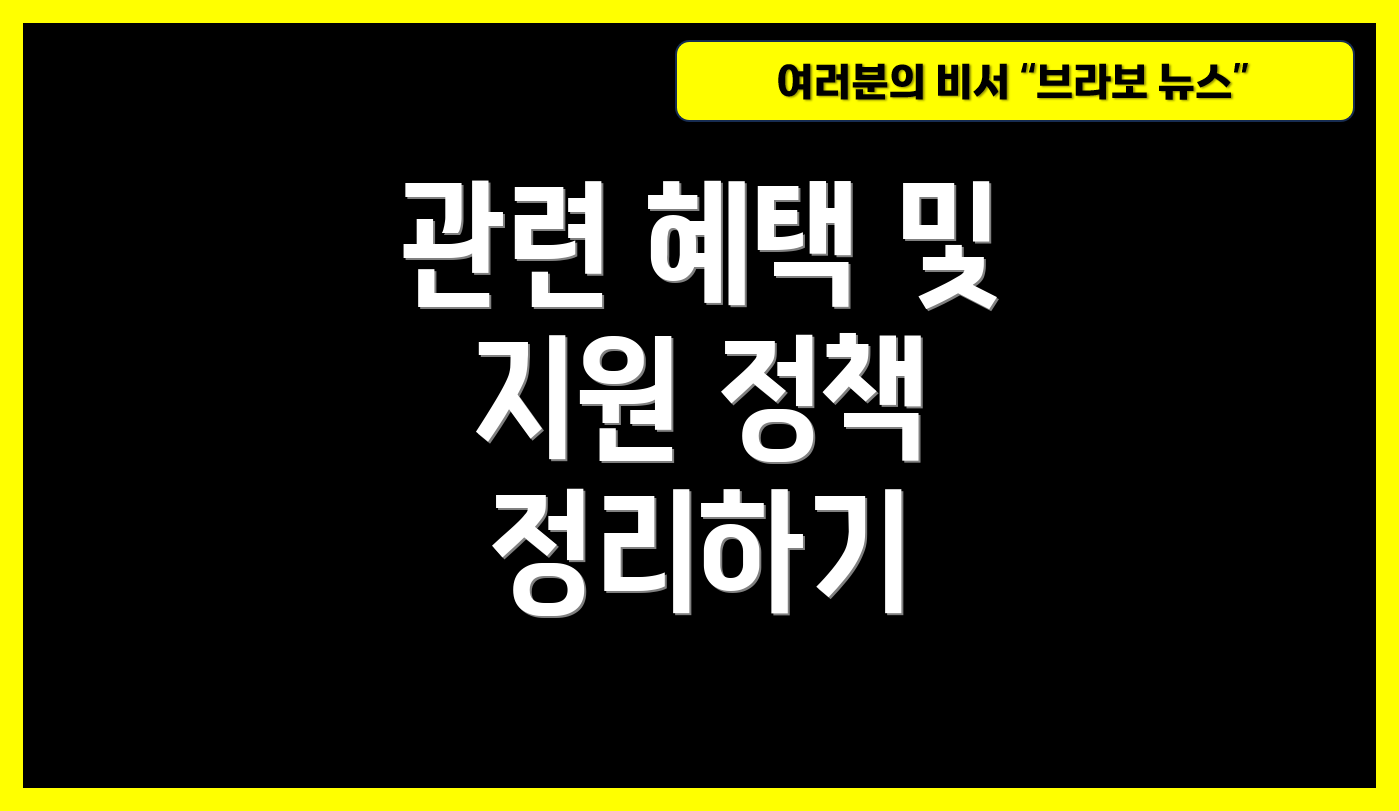 관련 혜택 및 지원 정책 정리하기