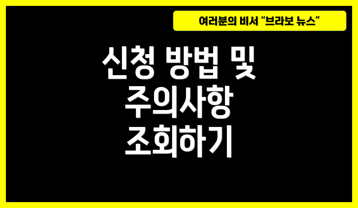 신청 방법 및 주의사항 조회하기