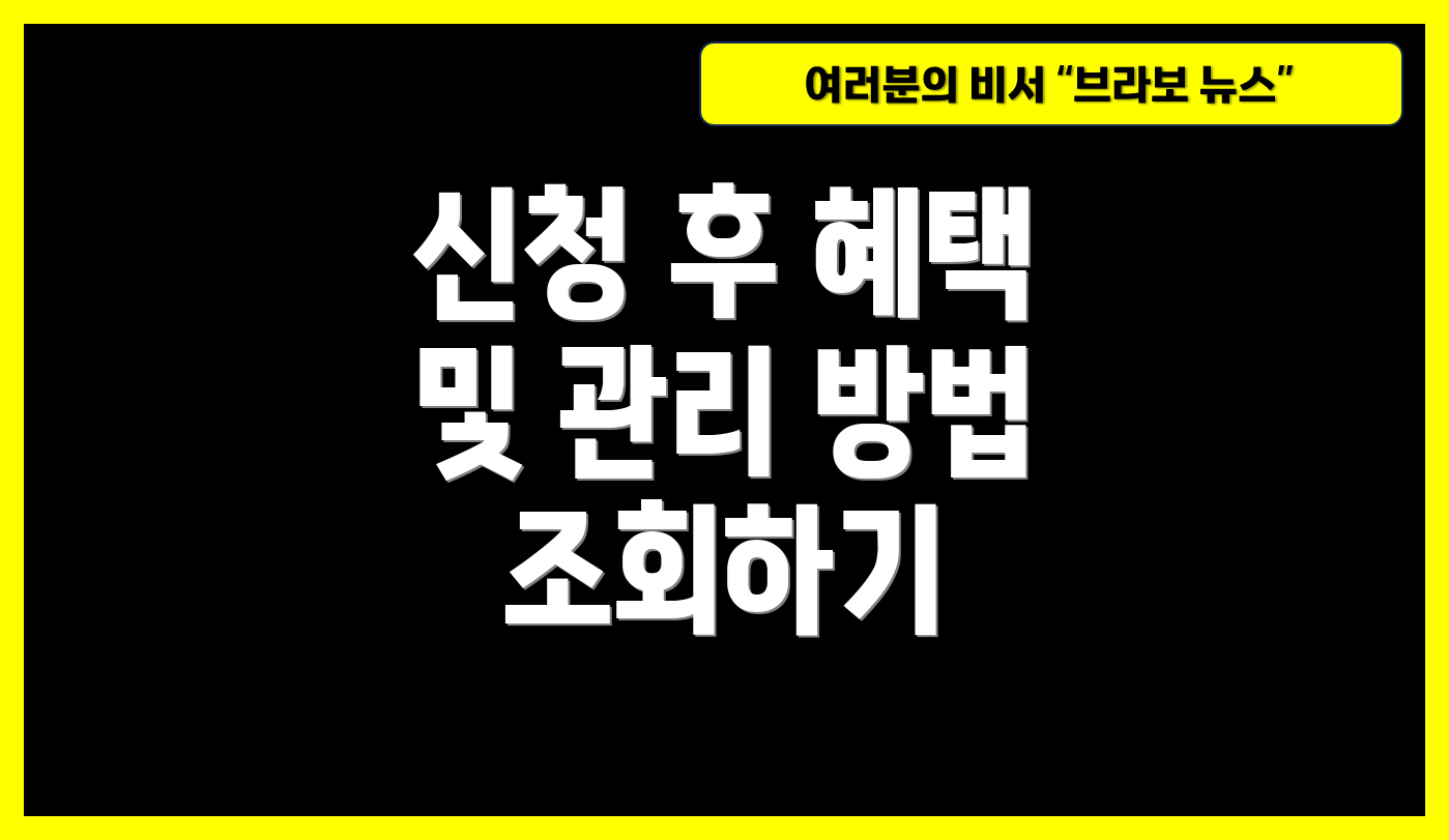 신청 후 혜택 및 관리 방법 조회하기