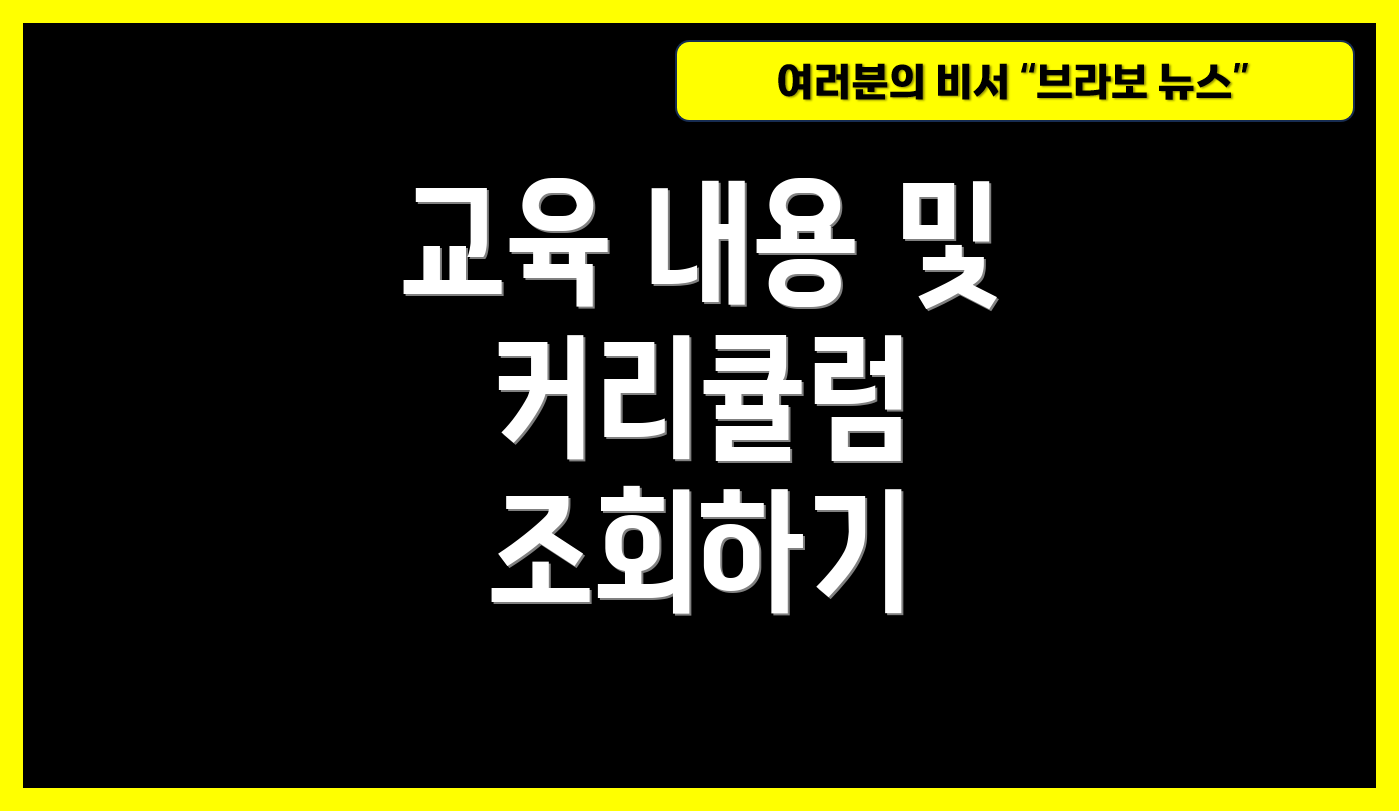 교육 내용 및 커리큘럼 조회하기