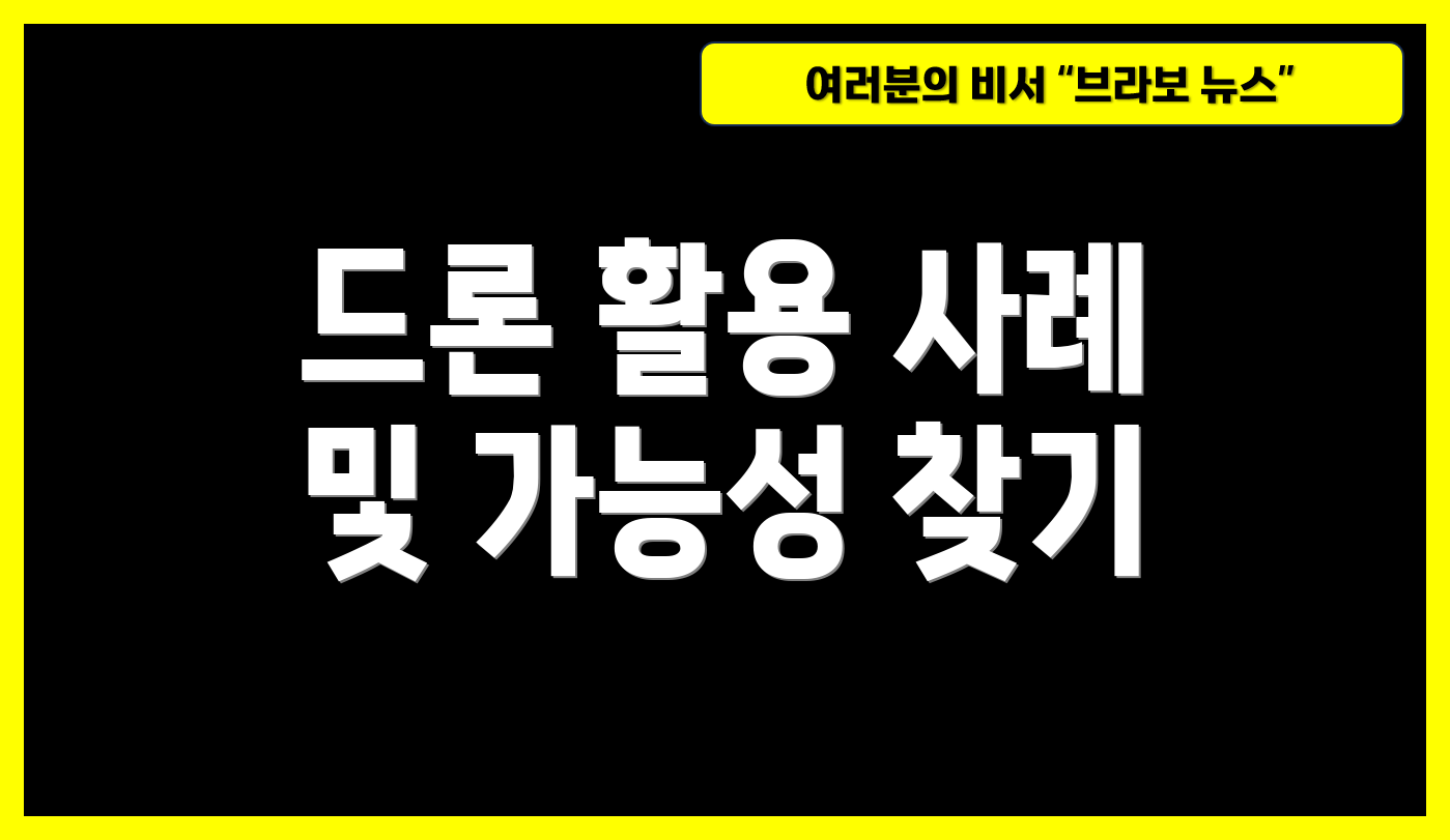 드론 활용 사례 및 가능성 찾기