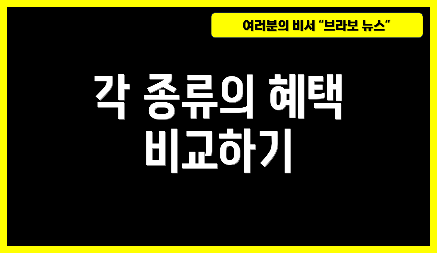 각 종류의 혜택 비교하기