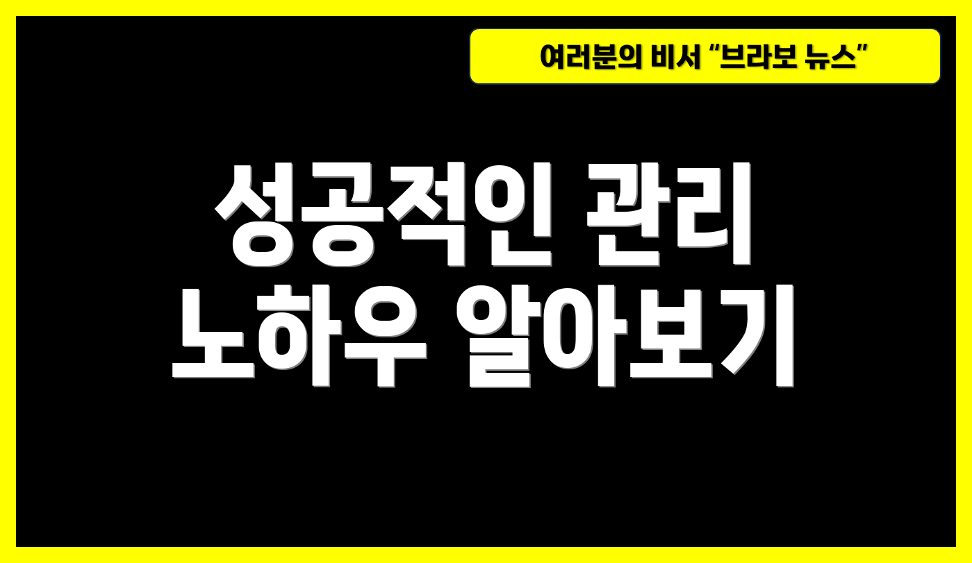 성공적인 관리 노하우 알아보기