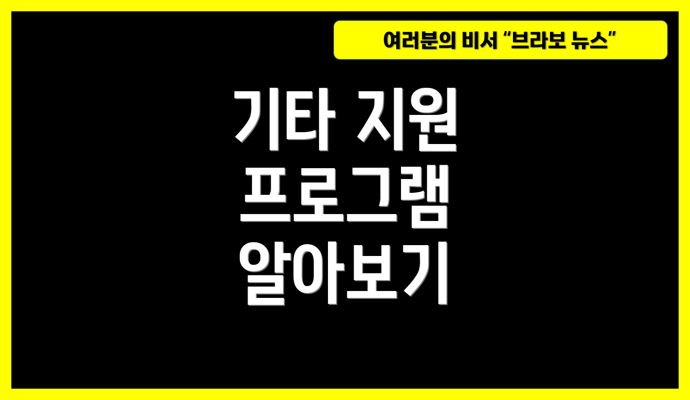 기타 지원 프로그램 알아보기