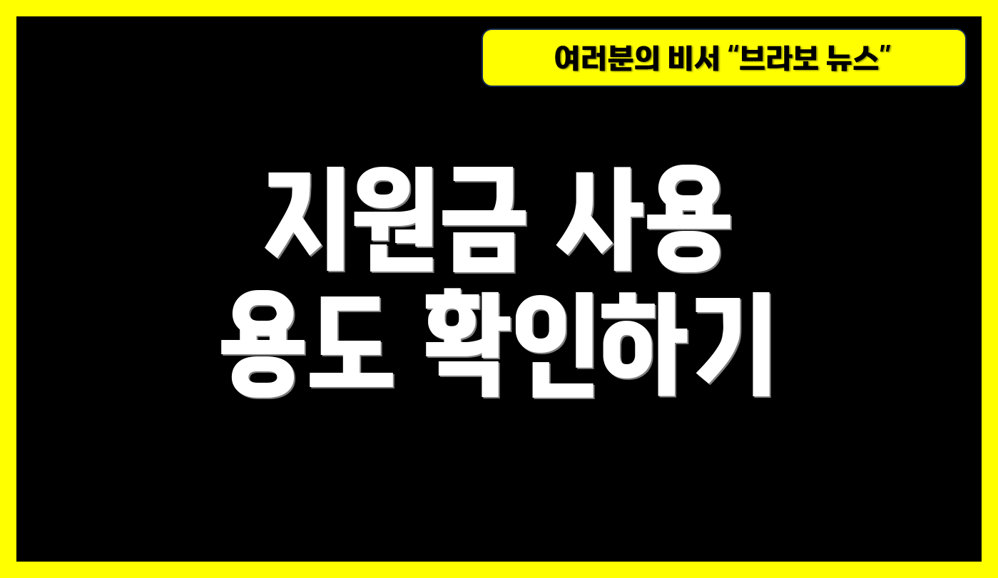 지원금 사용 용도 확인하기