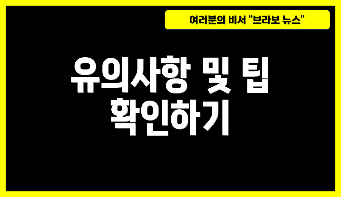유의사항 및 팁 확인하기