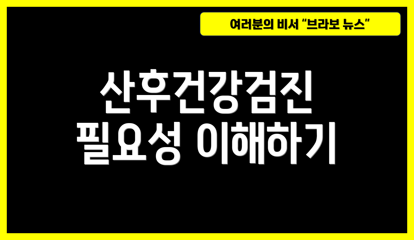 산후건강검진 필요성 이해하기