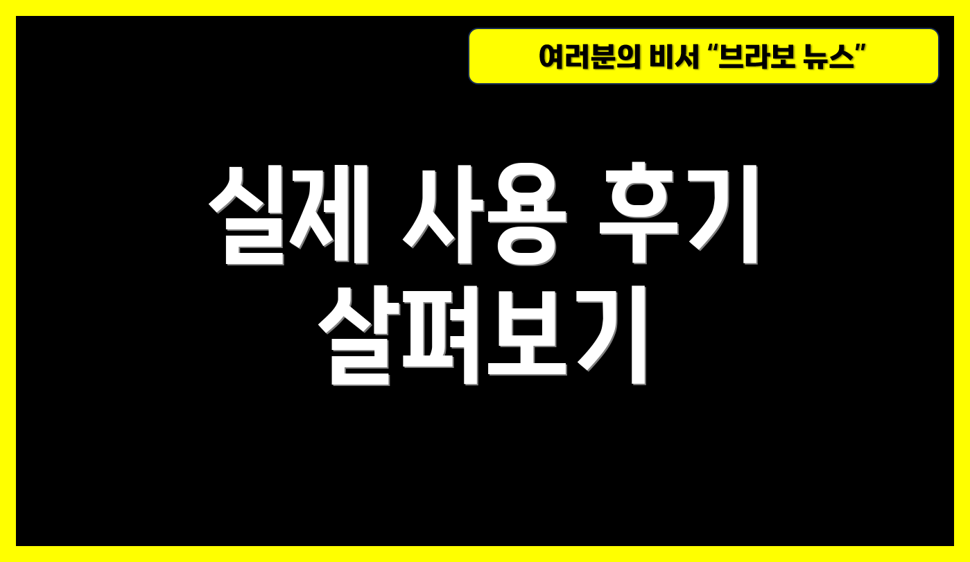 실제 사용 후기 살펴보기