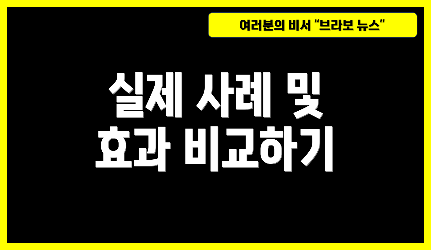 실제 사례 및 효과 비교하기