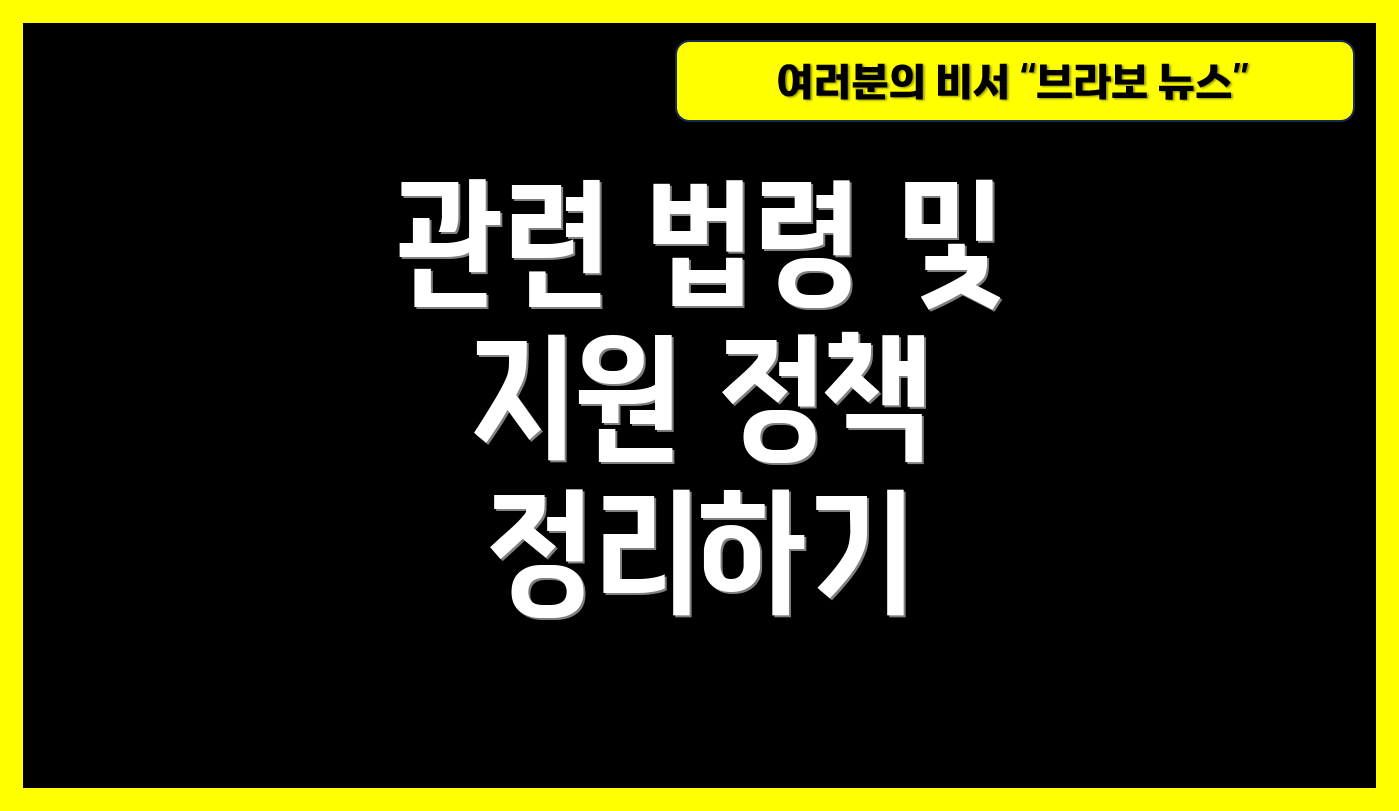 관련 법령 및 지원 정책 정리하기